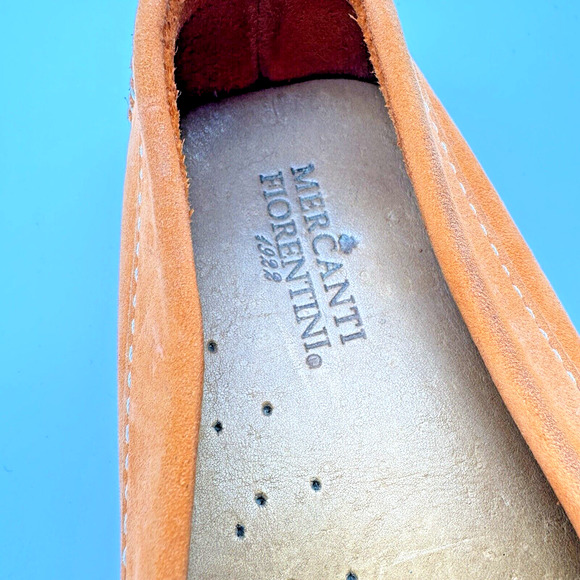 Mercanti Fiorentini Driving Loafers Women's 6B Orange Suede Colorful Fun Artsy - Picture 7 of 11